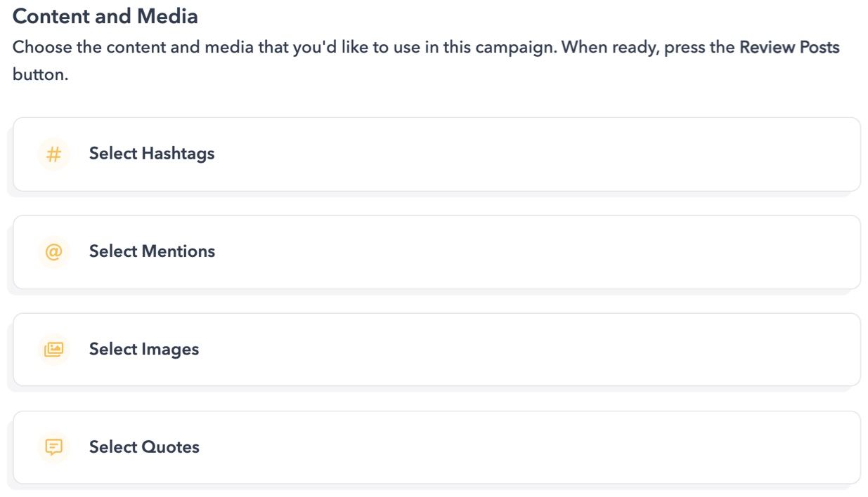 Choosing hashtags, mentions, images and content for your social media publishing tool
